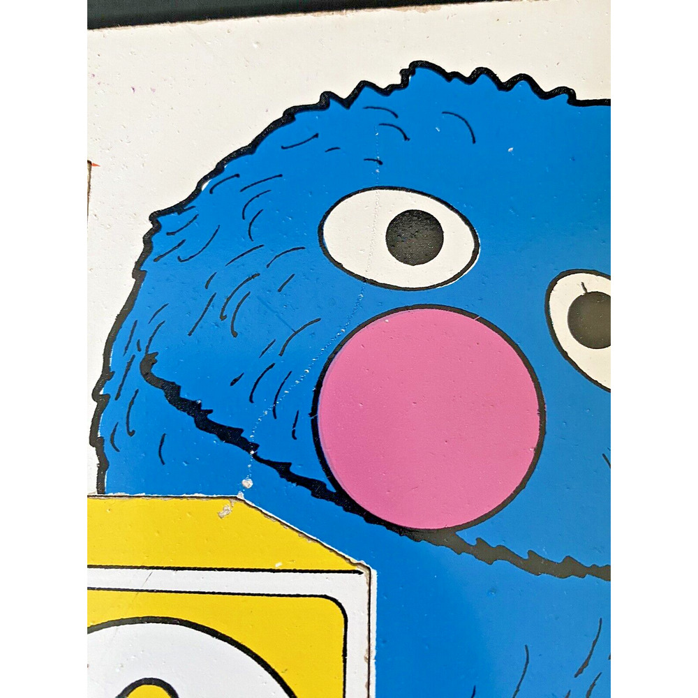 Vintage Playskool 1974 Sesame Street Grover Wooden Wood Puzzle Blocks Letters - Picture 8 of 9
